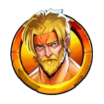 Symbole premium du combattant blond de l'équipe Rouge
