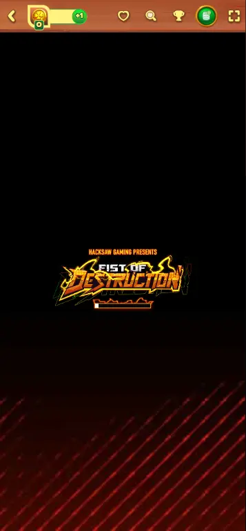 Partie active de Fist of Destruction avec les contrôles de mise et symboles Poing extensibles